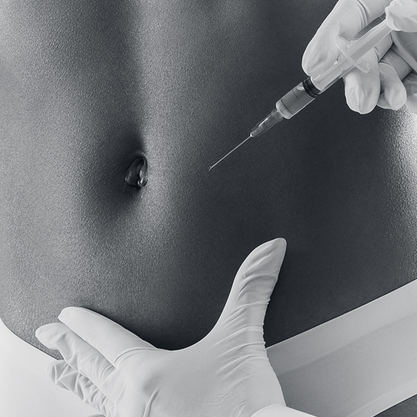 Close up of a lipo injection